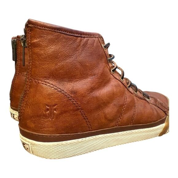 Frye Greene Back Zip Shearling Lined Leather Sneaker Boot Women size 8 - Picture 5 of 12